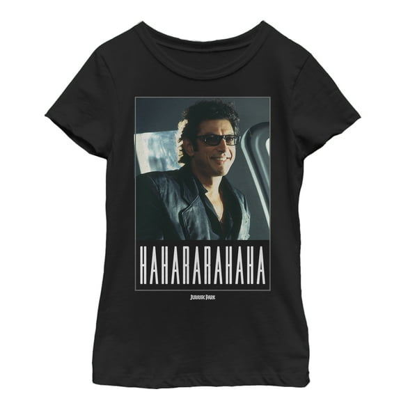 Girl's Jurassic Park Dr. Malcolm Iconic Laugh Graphic Tee Black Small