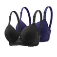 thumbnail image 5 of Sakmal Underwire Women Bras Full Coverage Lace Wireless 2-Pack Black Comfort Womens Bras 38, 5 of 5