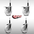 thumbnail image 2 of 5 Inch SS Nylon Swivel 3/4 Inch Expanding Stem Caster Set 2 Total Lock Brakes, 2 of 2