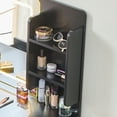 thumbnail image 4 of Yoneston Modern Vanity Set with LED Mirror, Makeup Desk with 4 Storage Drawers & Outlets and USB Ports, Movable Side Cabinet & Stool, Black, 4 of 9