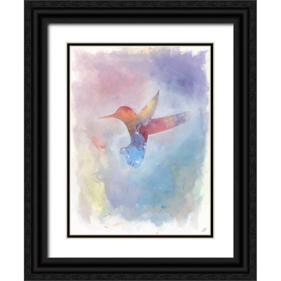 Lee, Judson 19x24 Black Ornate Wood Framed with Double Matting Museum Art Print Titled - Hummingbird II