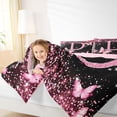 thumbnail image 4 of Manfei Cute Sparkling Print 7-Piece Twin Bedding,Pink Alphabet Print D Bedding Comforter Set,Pink Reversible, 4 of 7