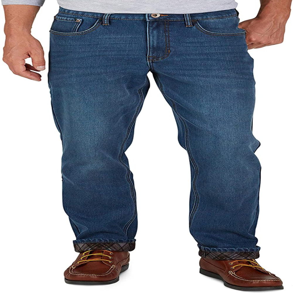 Weatherproof Vintage Fleece Bonded Regular Fit Jeans for Men Five Pocket 