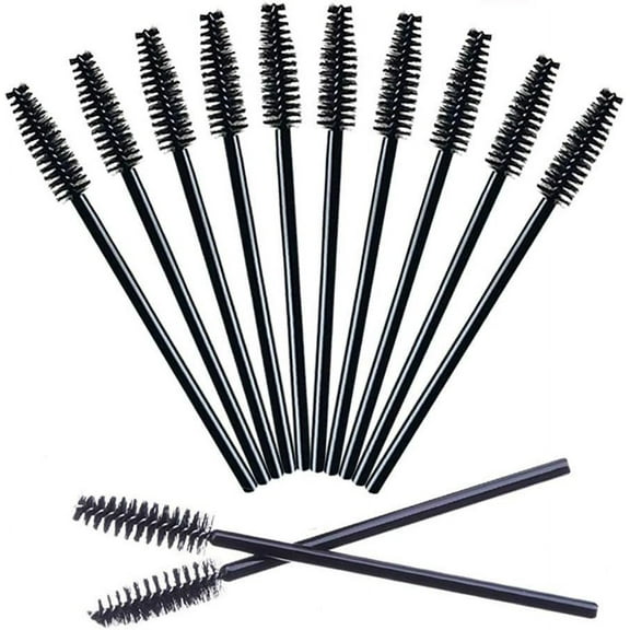 Pack of 100 Disposable Eyelash Brushes, Plastic Eyelash Brushes, Mascara Brush, Eyelash Comb, Black