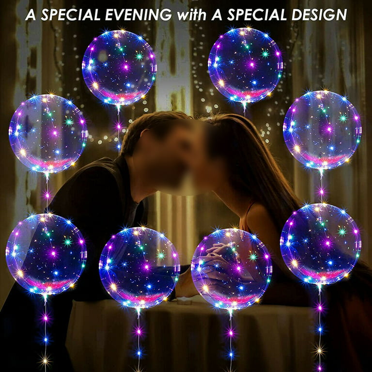 10/20/30 20inch LED Light Up BoBo Colorful String Lights Transparent Balloons for Birthday Wedding Party Decorations - Walmart.com