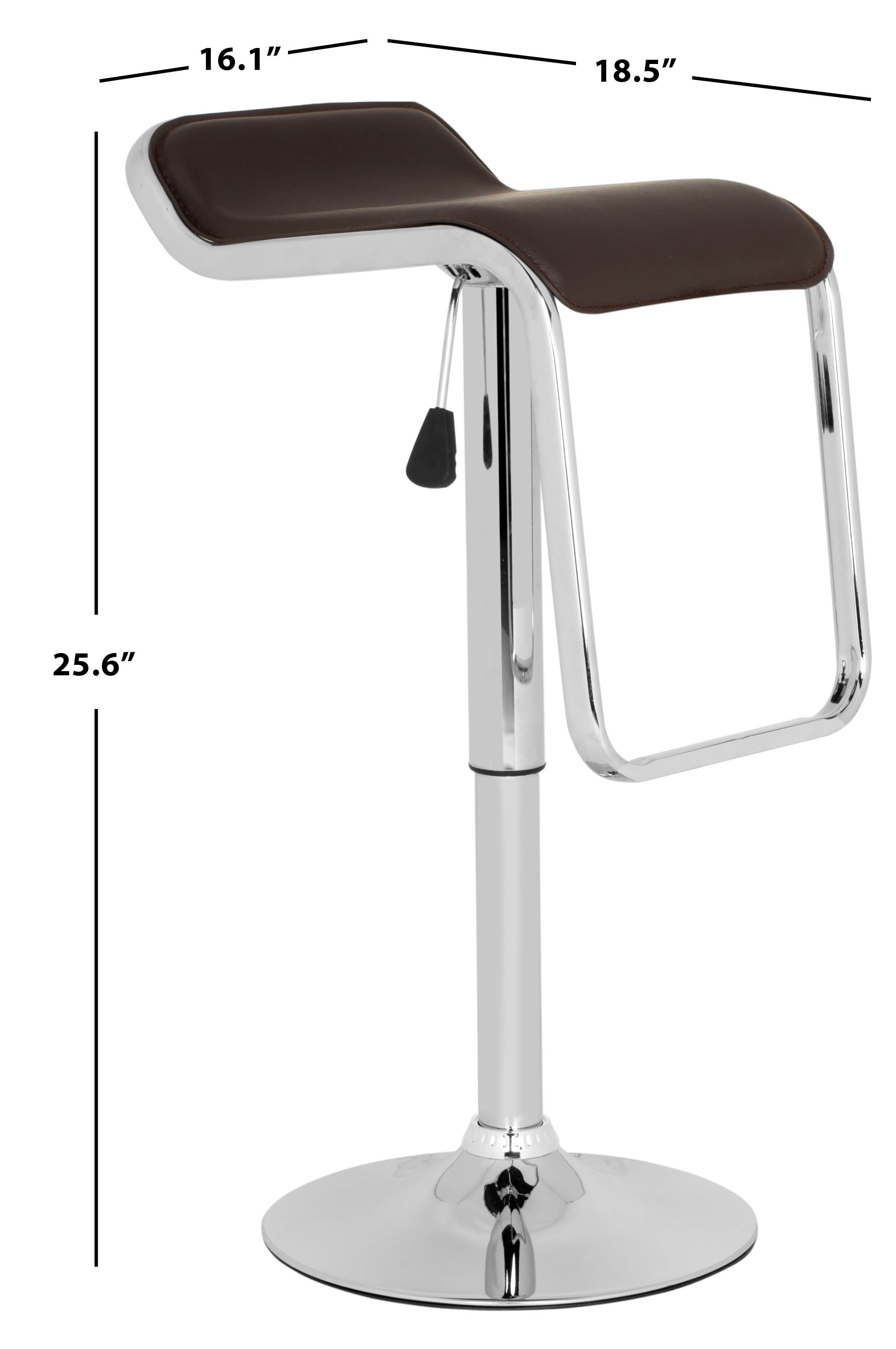 SAFAVIEH Taronda 34" PVC Leather Swivel Barstool, Brown
