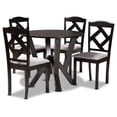 thumbnail image 2 of Baxton Studio Riona Modern Transitional Grey Fabric Upholstered and Dark Brown Finished Wood 5-Piece Dining Set, 2 of 10