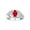 Ruby, variant on Sterling Silver Classic 7X5MM Oval Ruby & Sparkling Diamond Ring - Birthstone Jewelry for Men -Size 10