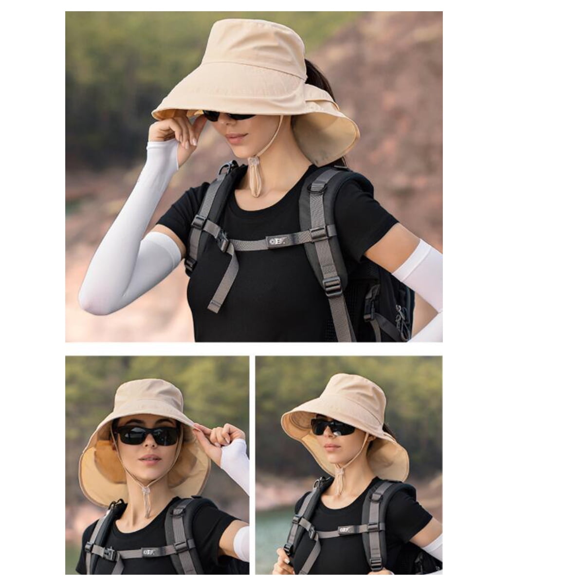 Fishing Hat Sun UV Protection UPF 50+ Sun Hat Bucket Summer Men Women Large  Wide Brim Hiking Outdoor Hats-Light Grey 
