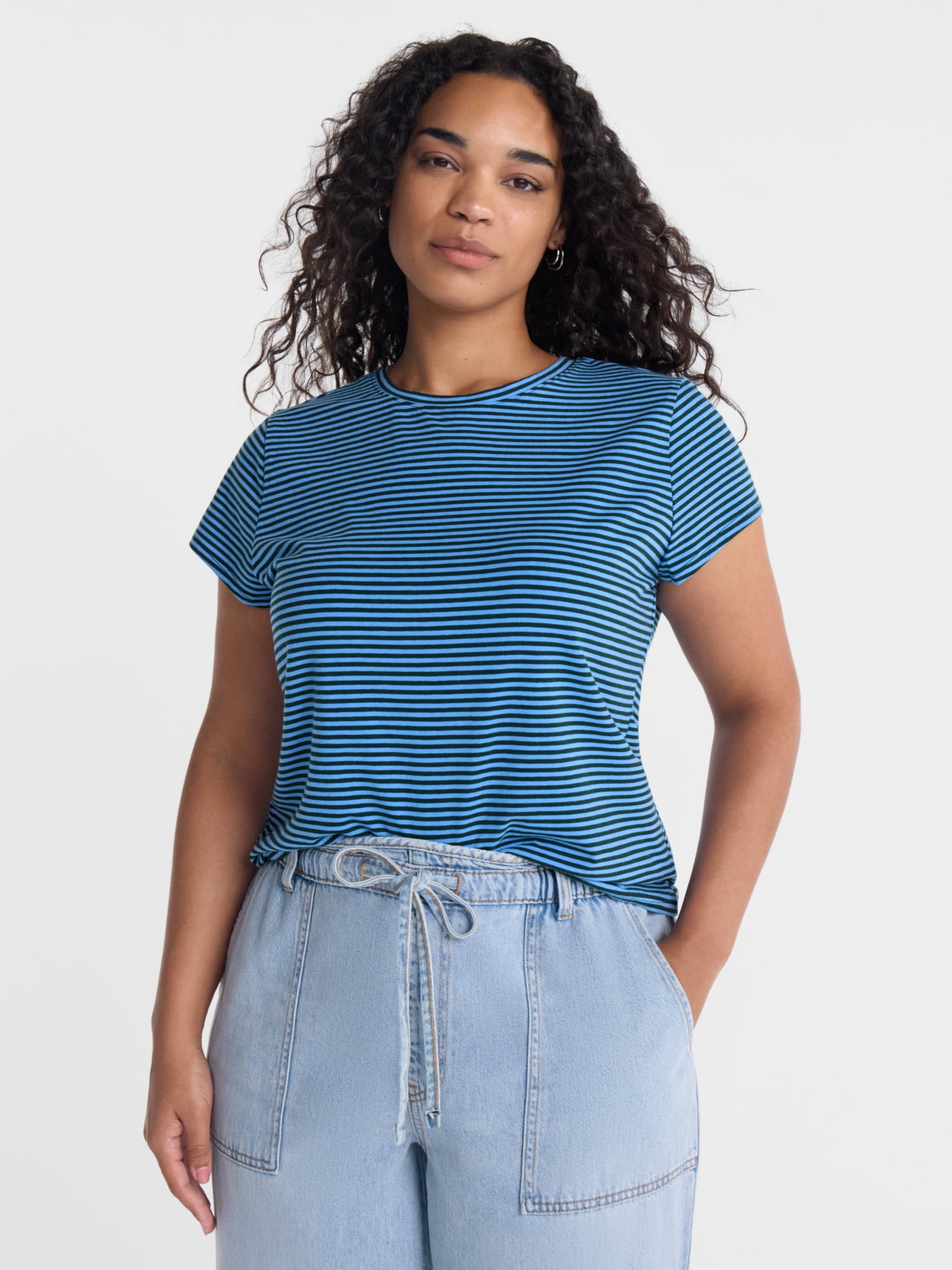 Scenario Women's and Women's Plus Tee with Short Cap Sleeves, Sizes XS-4X