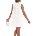thumbnail image 4 of Langwyqu Sleeveless Loose Girls Solid Halter Sundress Ruffle Dress For 5-14 Y, 4 of 5