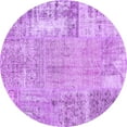 thumbnail image 1 of Ahgly Company Indoor Round Patchwork Purple Transitional Area Rugs, 6' Round, 1 of 4