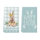 thumbnail image 1 of Paño de limpieza de Pascua con diseño de conejito a cuadros azules, bandeja, toalla de mano decorativa para primavera y verano, 1 of 6