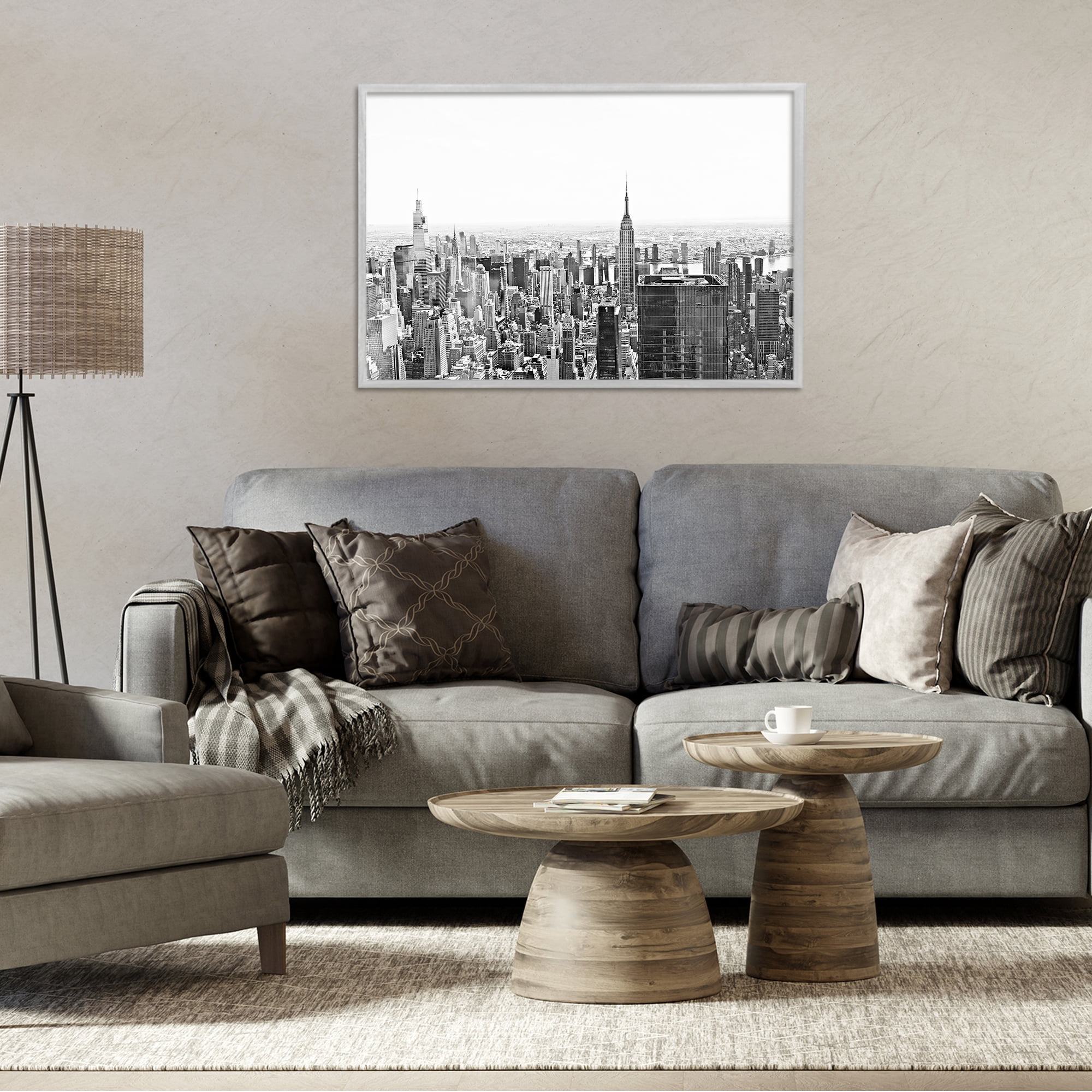 Stupell Industries New York City Scape View Gray Framed Giclee Art, design by Kali Wilson