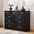 thumbnail image 2 of Bedroom Dresser, 9 Drawer Long Dressers, Wood Chest of Drawers for Living Room, 47.2'' W X 15.8'' D X 34.6'' H, Free Shipping My Lux Decor Round, 2 of 6