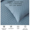 thumbnail image 5 of Chezmoi Collection Randall 3-Piece Soft Cooling Bamboo Fiber Quilt Bedspread Basketweave Quilted Coverlet Set (King, Blue), 5 of 9