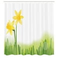 thumbnail image 3 of Ambesonne Floral Shower Curtain, Daffodils with Grass, 69"Wx84"L, Green Yellow, 3 of 5