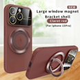thumbnail image 1 of Magnet Holder Case for iPhone 15 14 13 12 11 Pro Max Plus Cover Large View All-round Camera Shell for Magsafe Charge Stand Funda, 1 of 7