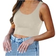 thumbnail image 1 of Débardeurs Courts pour Femmes Sans Manches Basiques Athlétiques Haut de Sport Uni Décontracté d'Été Entraînement Yoga Course Chandail Gilet, 1 of 5
