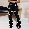 thumbnail image 3 of Fesfesfes Fashion Love Print Classic High-Waisted Pants Women Pant Micro-Pants, 3 of 7