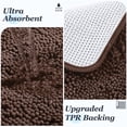 thumbnail image 5 of Sasttie Chenille Bathroom Rugs 20x24,Quick Dry Machine Washable Bath Mats with Rubber Backing,Brown, 5 of 8