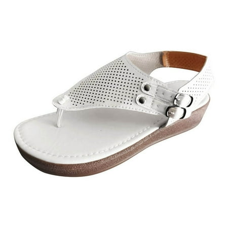 

Midsumdr Flip Flops for Women Casual Wedge Sandals for Women Comfortable Flower Clip Toe Summer Beach Sandals Fashion Split Toe Women s Mitre Wedge Sandals