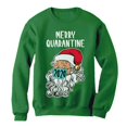thumbnail image 1 of Tstars Merry Quarantine 2020 Santa Claus Face Mask Ugly Christmas Women Sweatshirt, 1 of 5