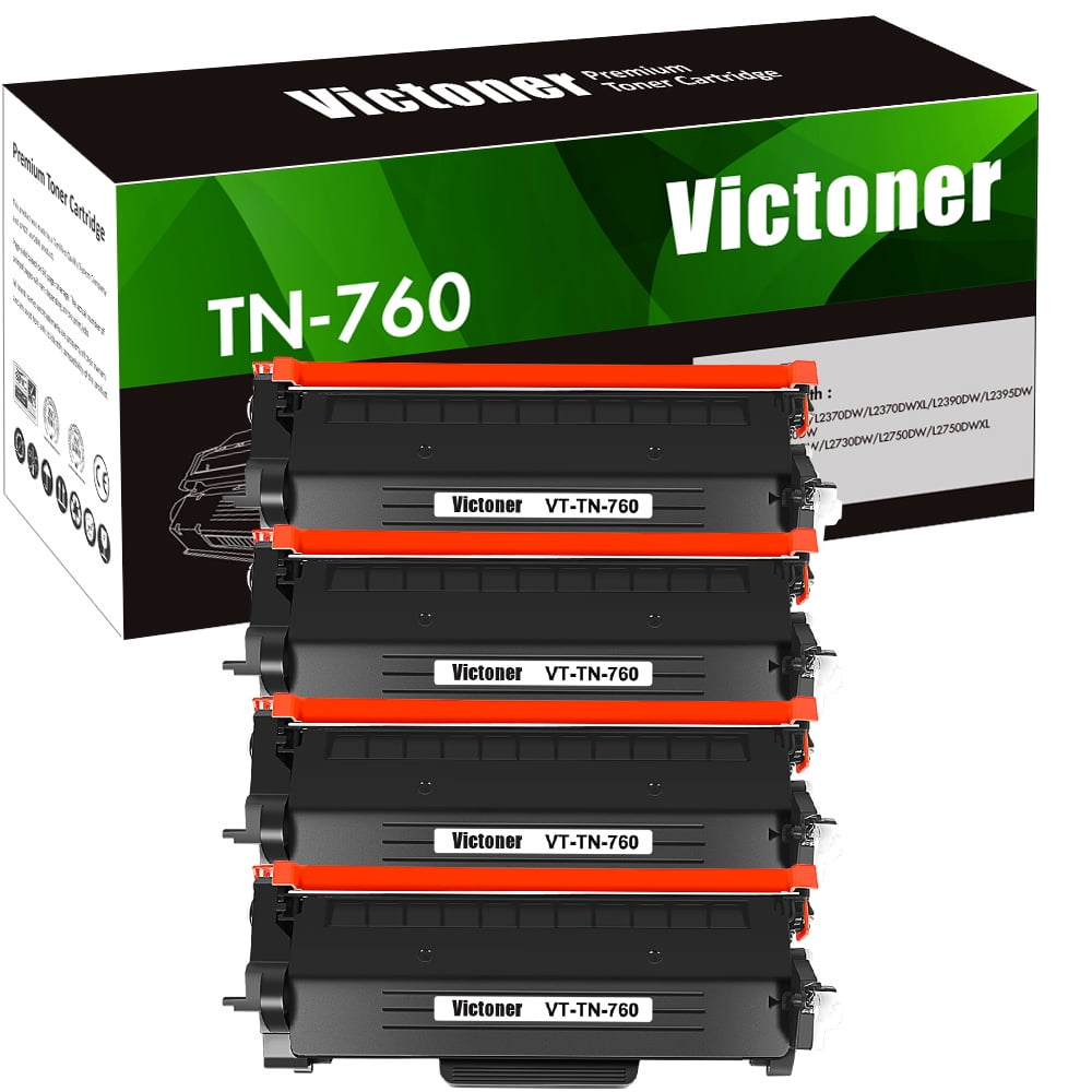 TN760 TN730 Victoner 4Pack Compatible Toner Replacement for Brother TN760 TN 760 TN730 Used