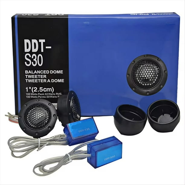 DDT-S30 1 Par de Tweeters para Automóvil, Película de Seda para Audio de Automóvil, para Modificación de Automóvil, Altavoz de Audio de Tono Alto de 180 W, Audio de Automóvil