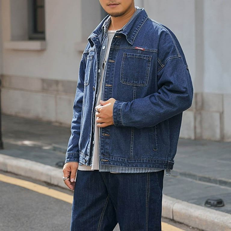 Dark Royal Blue Jean Jacket Dark Royal Blue Mens Denim Coat For