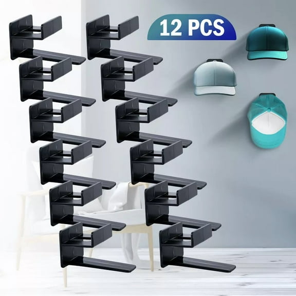 12Pcs Baseball Hat Rack Wall Mount Super Strong Hat Rack Display Hooks For Wall
