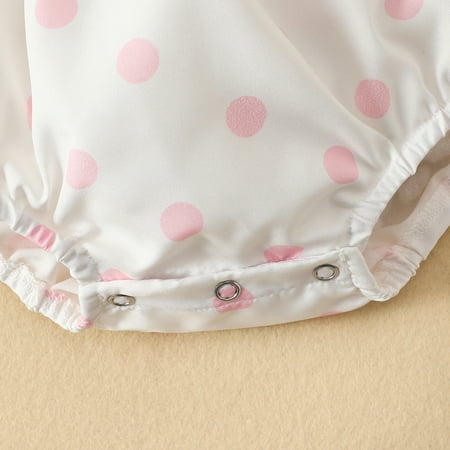 

Cathalem New Clothes for Babies Toddler Girls Summer Sleeveless Polka Dot Print Romper Bodysuit Winter Clothes for Teen Girls Childrenscostume Pink 9-12 Months