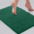 thumbnail image 1 of Green Bathroom Rug, Extra-Soft Plush Bath Shower Bath Mat, Chenille Microfiber Material, Super Absorbent Shaggy Bath Rug. Machine Wash & Dry (15 x 23, Kelly Green), 1 of 8