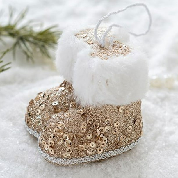 Yuarrent Colgantes de botas de Navidad para interior, colgante para colgar  en el Festival, adornos artesanales de felpa, adornos de jardín para Kits  - Main Image