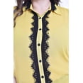 thumbnail image 4 of Blusa con detalle de encaje Roman Fashion Talla Extra 8004 Amarillo 40, 4 of 6