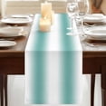 thumbnail image 3 of Aqua Teal White Ombre 108 Inch Table Runner, Modern Abstract Art Farmhouse Gradient Farmhouse Dresser Scarf Cotton & Linen Tablerunner for Dining/Kitchen Island/Holiday Party Décor 13" x 108", 3 of 9