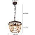 thumbnail image 2 of TFCFL Rustic 3-Light Chandelier Wood Bead Pendant Light Fixture Farmhouse Dining Room, 2 of 9