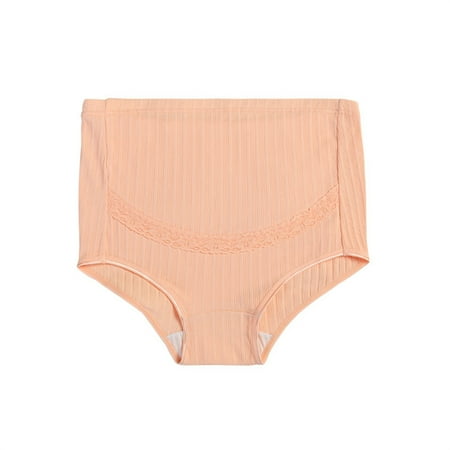 

Lopecy-Sta Ladies Comfortable Prenatal Solid Color Lace Large Size Abdominal Maternity Panties High Waiste Underpants Sales Clearance Underwear Women Mother s Day Gifts Beige