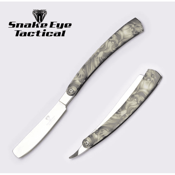 Snake Eye Tactical Straight Razor Manual Folding Knife