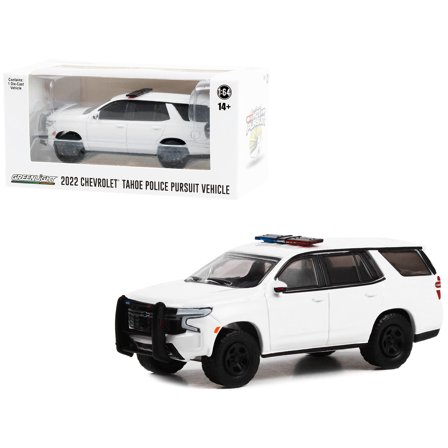 2022 Chevrolet Tahoe Police Pursuit Vehicle White w/Light Bar "Hobby Exclusive" Series 1/64 Diecast Model Car by Greenlight