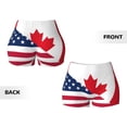 thumbnail image 6 of Yiaed USA Canada Flag Print Women's Athletic Shorts Running Shorts Sporty Short High Waisted Elastic Workout Shorts for Yoga Gym Running & Sports -X-Large, 6 of 8