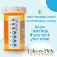 thumbnail image 5 of Take-n-Slide Reusable Pill & Medication Tracker, Peel & Stick to Bottle, White, 2-Pack, 5 of 7