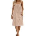 thumbnail image 3 of Zpzdpjkx Summer Dresses for Women Flowy Backless Pleated Spaghetti Strap Low Back Beach A Line Cami Dress, 3 of 7