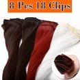 thumbnail image 6 of MY-LADY 26Inches 8Pcs/Set 18 Clips in Hair Extensions Straight Hairpieces Heat Resistant Synthetic Fiber Full Head Clip in Hair Hairpieces, 6 of 8