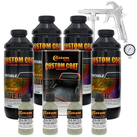 34432 Gray Green T75 - Custom Coat Urethane Spray-On Truck Bed Liner, 0.875 Gallon - With Applicator Spray