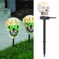 thumbnail image 1 of Luces Solares De Jardín De Calavera, Luces De Camino De Calavera De Halloween De Alto Brillo, Aterradoras Y Duraderas, Para Fiesta Y Jardín Al Aire Libre, 1 of 7