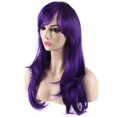 thumbnail image 4 of Peluca rizada de 28 "y 70 cm de largo resistente al calor para mujer con gorro de peluca, Purp, 4 of 5