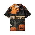 thumbnail image 2 of Kids Halloween Polo Shirts Cute Cartoon Gothic Graphic Shirts for Girls Button Up Short Sleeve Shirts for Boys Fall Funny Holiday Golf Polos, 2 of 5