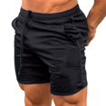 thumbnail image 1 of Eigraketly Hombres Fitness Culturismo Gimnasios Joggers Pantalones cortos Pantalones de chándal Pantalones para correr Uniforme atlético negro con negro 2XL Eigraketly FS7572-04, 1 of 5