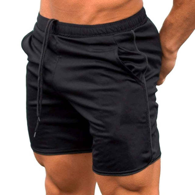 Eigraketly Hombres Fitness Culturismo Gimnasios Joggers Pantalones cortos Pantalones de chándal Pantalones para correr Uniforme atlético negro con negro 2XL Eigraketly FS7572-04